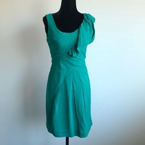 BCBGMaxazria teal dress. Silk. Size 0
